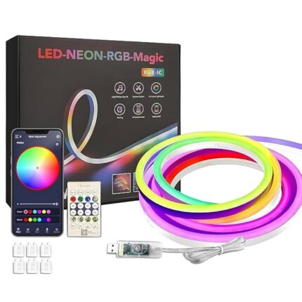 5M Smart RGB Neon LED Strip Lights, App & Remote Control, Music Sync