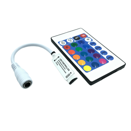 5-12V DC Mini LED Strip RGB Controller With 24-Key RF Wireless Remote