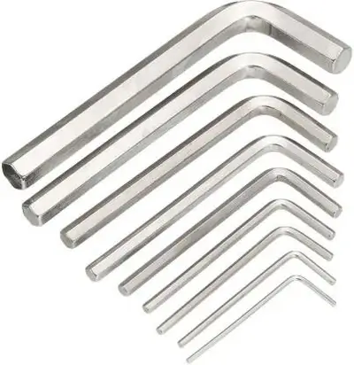 9 PCs Chrome Colured Allen Key/Hex Key