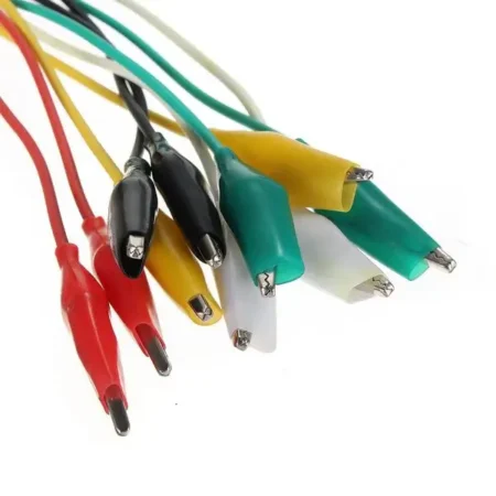 Multicolor Alligator Crocodile Clips Electrical Test Lead Wire 19in/50cm