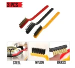 3pcs Mini Wire Brush Set (Steel/Nylon/Brass Brush)