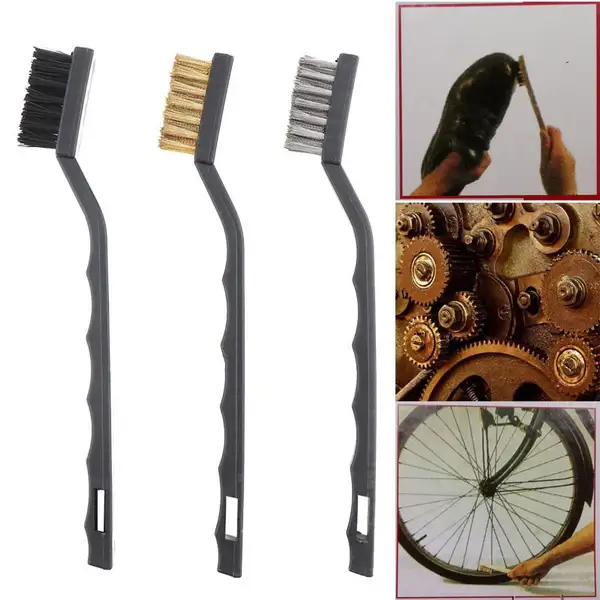 3pcs Mini Wire Brush Set (Steel/Nylon/Brass Brush)