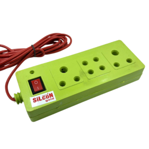 3 Socket Extension Board with 2.5 Meter Wire, 2×3 Pin + 1×2/2 Pin Universal Socket