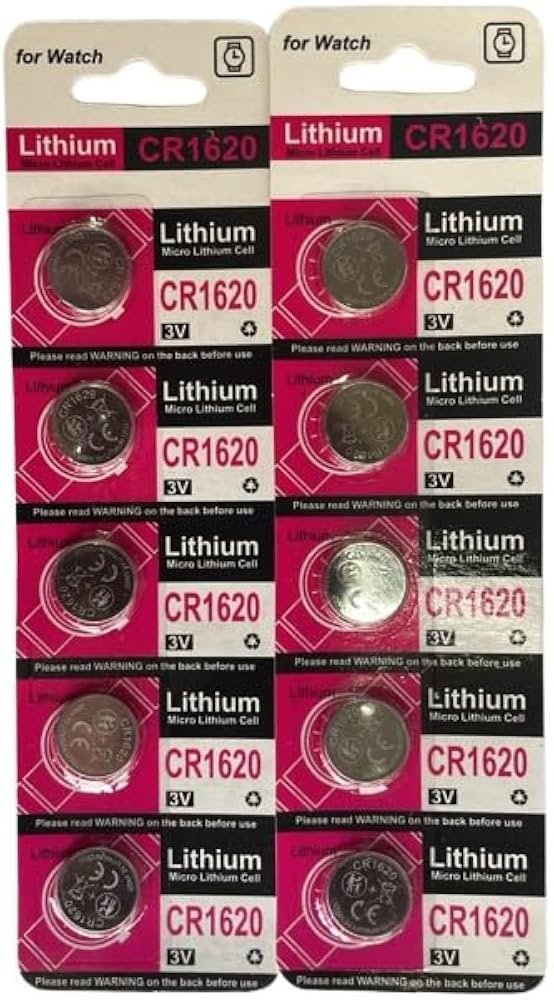 3V CR1620 Non-Rechargeable Round Lithium Coin Button Cells