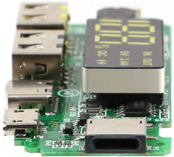 18650 5V 2.4A Dual USB + Type-C + Micro + Lightning/Apple USB Power Bank Module With LED Display