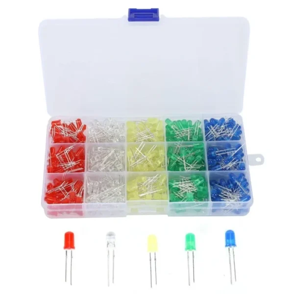 250 PCS Bright DIP LED Round Top Assortment Kit Box