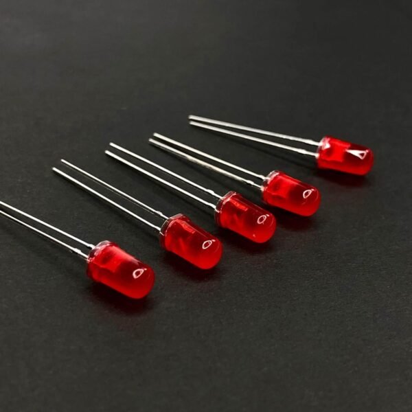 DIP LED 5mm RED Round Top [ Diffused Type ] PACK OF 10