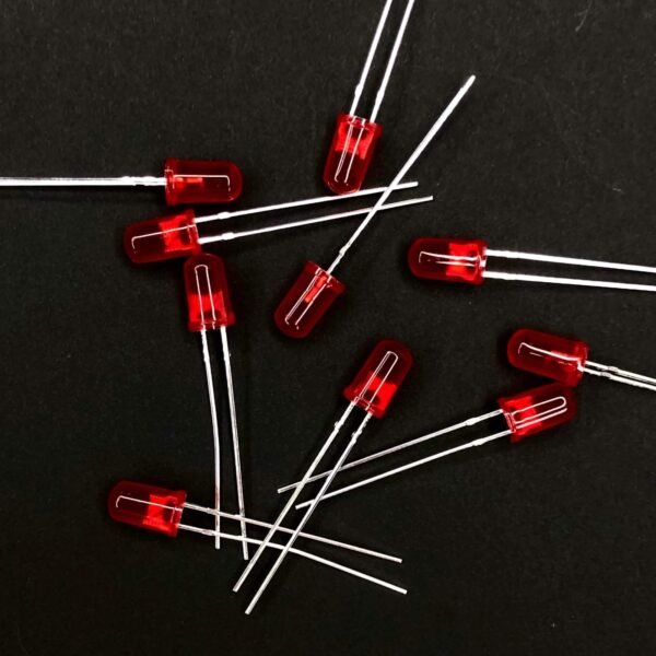 DIP LED 5mm RED Round Top [ Diffused Type ] PACK OF 10