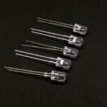 Pack Of 10 – 5mm GREEN LED 2 Pin – Clear Lens