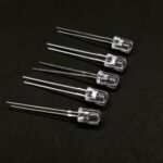 Pack Of 100: 5mm WHITE LED 2 Pin – Clear Lens