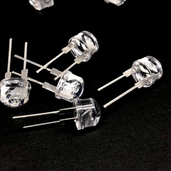 Pack Of 100 – 8mm RED Led Round Top – Clear Lens