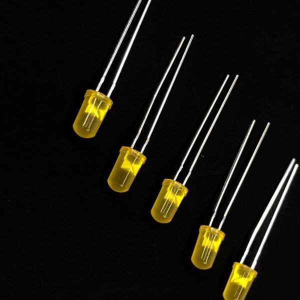 DIP LED 5mm YELLOW Round Top [Diffused Type] PACK OF 10