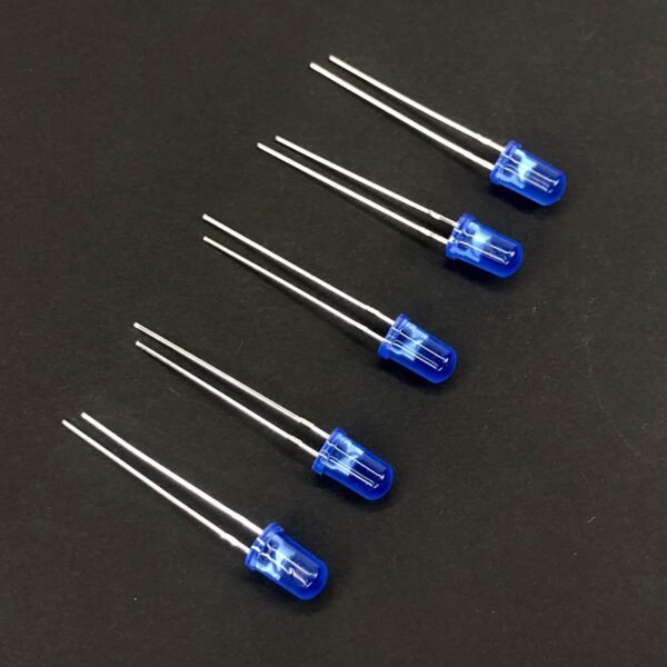 DIP LED 5mm BLUE Round Top [Diffused Type] PACK OF 10