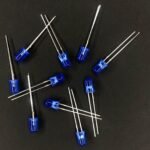 Pack Of 100: DIP LED 5mm BLUE Round Top [Diffused Type]