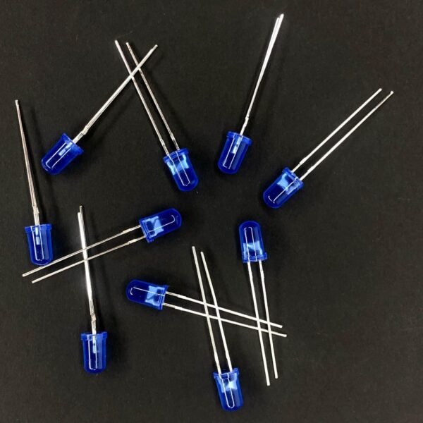 Pack Of 100: DIP LED 5mm BLUE Round Top [Diffused Type]