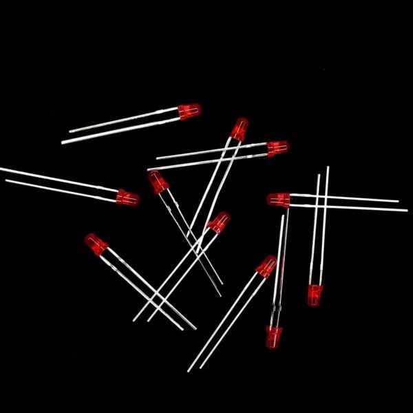 Pack Of 100: DIP LED 3mm RED Round Top [Diffused Type]