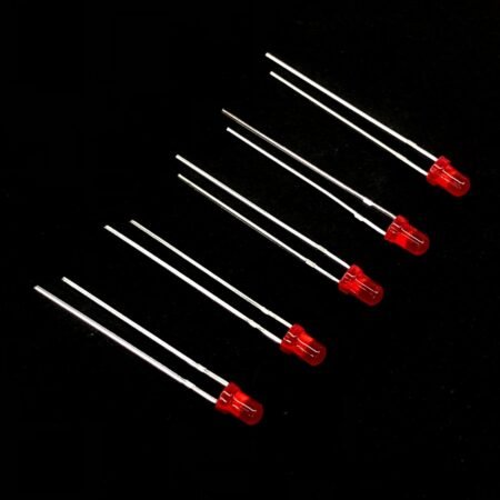 DIP LED 3mm RED Round Top Diffused Type [ PACK OF 10 ]