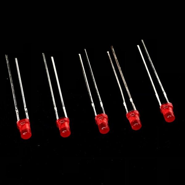 DIP LED 3mm RED Round Top Diffused Type [ PACK OF 10 ]