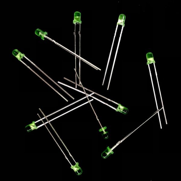 Pack Of 100: DIP LED 3mm GREEN Round Top [Diffused]