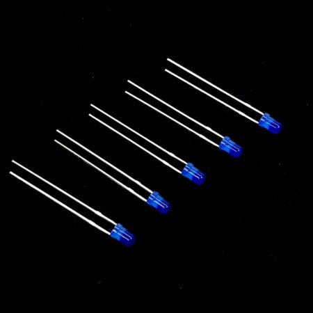 DIP LED 3mm BLUE Round Top Diffused Type [PACK OF 10]