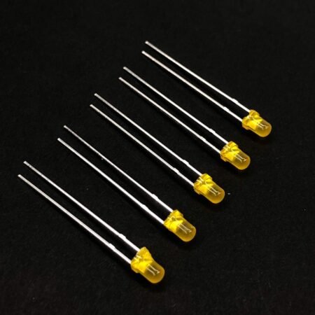 DIP LED 3mm YELLOW Round Top Diffused Type [PACK OF 10]