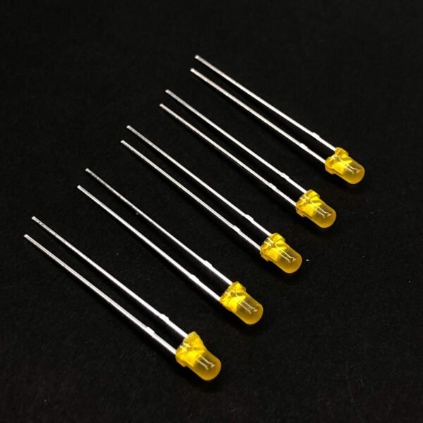 DIP LED 3mm YELLOW Round Top Diffused Type [PACK OF 10]