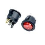 10A 250V AC SPDT ON-OFF 3 Leg Round Rocker Switch with Red Light