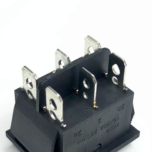 KCD4 16A 250V SPST ON-OFF 6 Leg Double Rocker Switch with Red Light