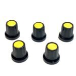 Pack Of 5 – Plastic Potentiometer Knob D Shaft [Yellow]
