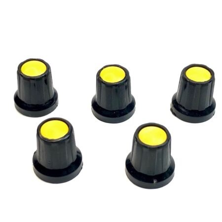 Pack Of 5 – Plastic Potentiometer Knob D Shaft [Yellow]