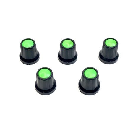 Pack Of 5 – Plastic Potentiometer Knob D Shaft [Green]
