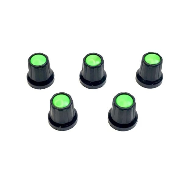 Pack Of 5 – Plastic Potentiometer Knob D Shaft [Green]