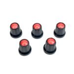Pack Of 5 – Plastic Potentiometer Knob D Shaft [Black & Red]