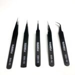 5pcs Non-Magnetic Straight and Curved Tips Tweezers Set