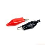 Full Sleeves 45mm Large Alligator Crocodile Clips Pair Red + Black