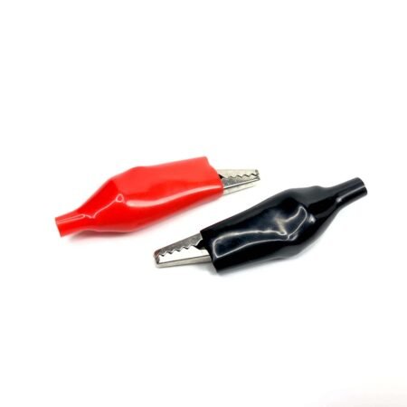 Full Sleeves 45mm Large Alligator Crocodile Clips Pair Red + Black