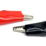 Full Sleeves 45mm Large Alligator Crocodile Clips Pair Red + Black