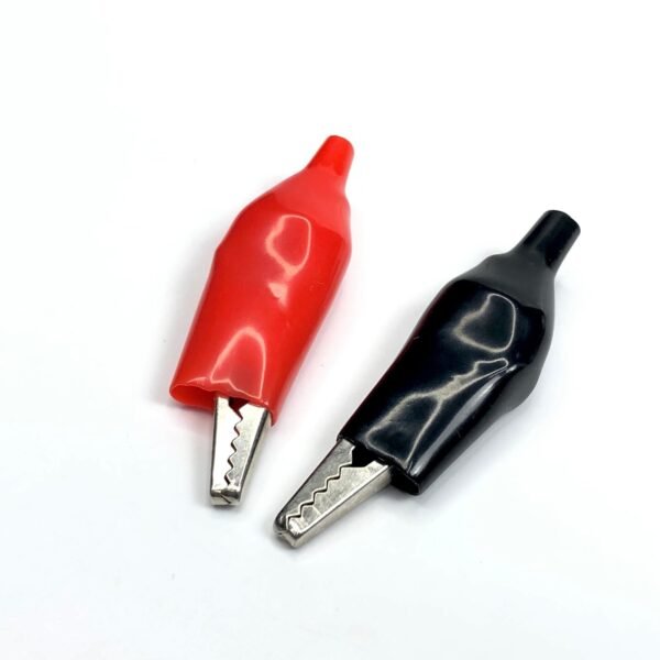 Full Sleeves 45mm Large Alligator Crocodile Clips Pair Red + Black