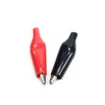 Full Sleeves 28mm Small Alligator Crocodile Clips Pair Red + Black