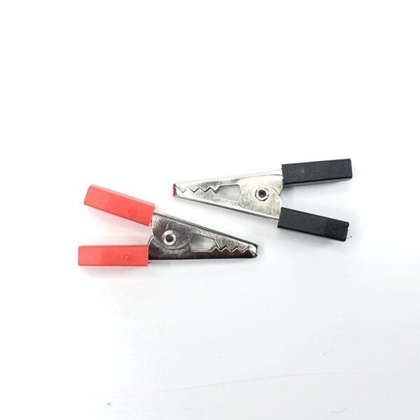 Alligator Crocodile Clips Pair 30mm Red + Black (Half Sleeves)