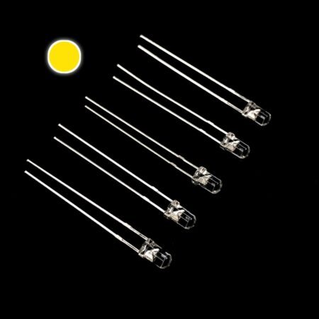 Pack Of 100: 3mm Yellow Led Round Top [Clear Lens]
