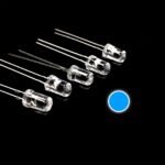 Pack Of 100: 5mm BLUE LED 2 Pin – Clear Lens