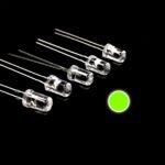 Pack Of 10 – 5mm GREEN LED 2 Pin – Clear Lens