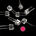 Pack Of 100 – 8mm Pink Led Round Top – Clear Lens
