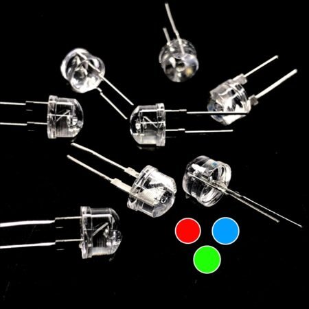 Pack Of 10 – 8mm RGB Led Round Top – Clear Lens [Auto Flashing]
