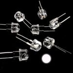 Pack Of 100 – 8mm White Led Round Top – Clear Lens