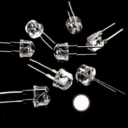 Pack Of 10 – 3mm White Led Round Top [Clear Lens]