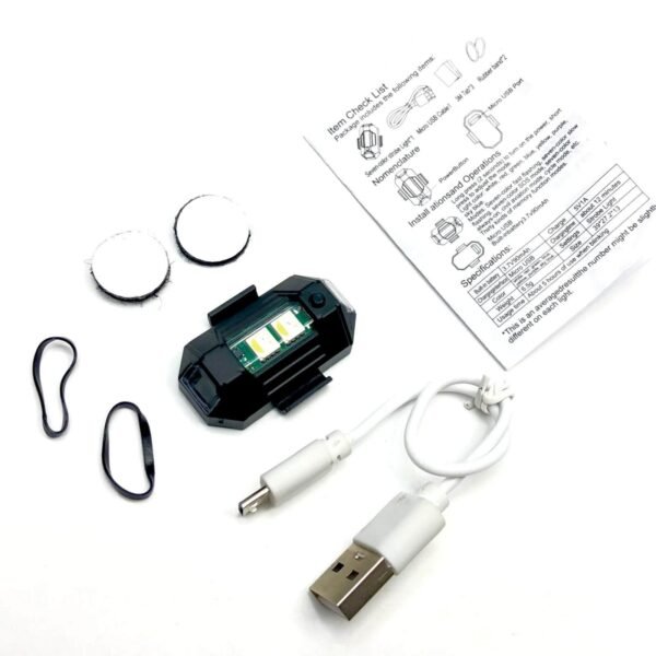 Mini LED Light for Bicycle, Aircraft with 7 Colors LED & 3 Flashing Mode