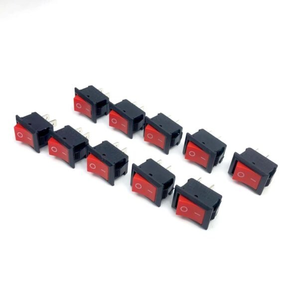 Rocker Switch 2 Pin 6A 250V On-Off SPST – [PACK OF 10]