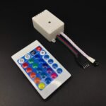12V 5050 RGB LED Strip Controller box with 24 Key IR Remote Control